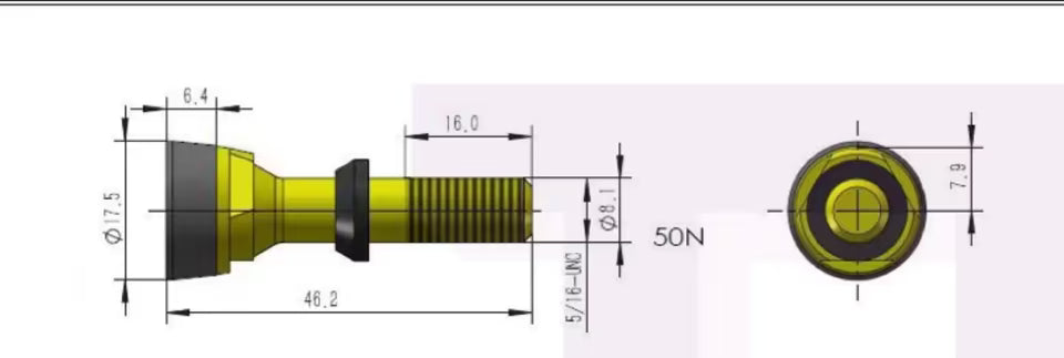 Fräszahn 17.4mm Typ 500 Rundmeißel Fräsmeißel